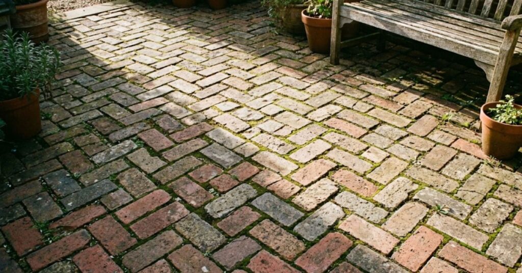 Stop Waiting for a Lottery Win: My Brutally Honest Guide to Small Backyard Patio Ideas on a Budget 4 A DIY patio made from reclaimed bricks and repurposed pavers.