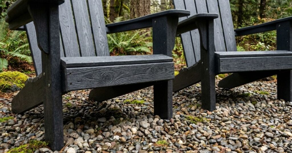 Stop Burning Your Lawn: The Grumpy Man’s Guide to Fire Pit Seating Area Ideas 4 Weather-resistant poly-lumber Adirondack chairs for a fire pit.