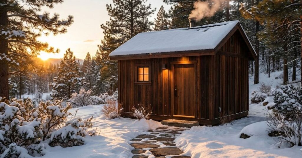 Is Your Backyard Missing a Soul? Why a 2026 Home Sauna is the Only Investment That Makes Sense 3 A luxury outdoor cedar sauna in a winter backyard landscape.