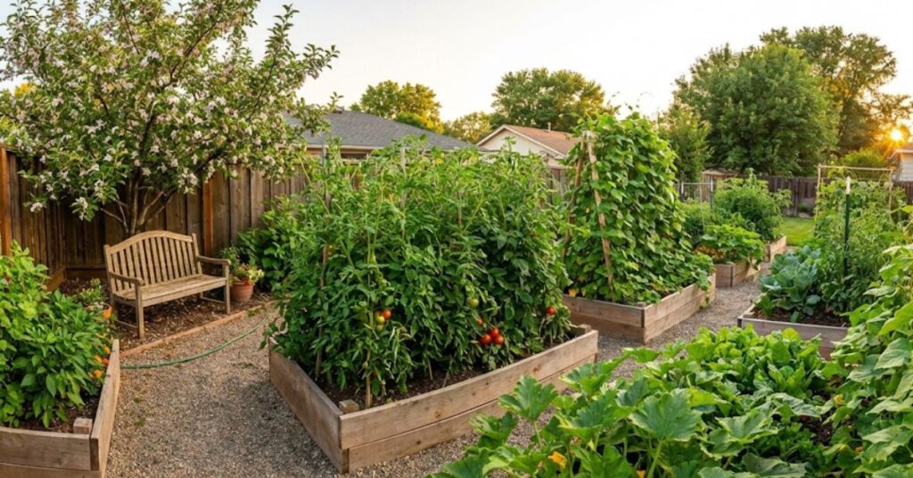 Tired of Bug Juice? Why Your Veggies Are Aphid Magnets (And My No-Nonsense Spray) 4 A lush, healthy vegetable garden with raised beds and no visible pests.