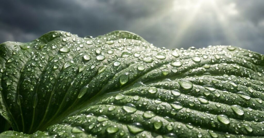 Stop Feeding the Bloodsuckers: The Real Truth About When to Spray Your Yard 4 Wet garden leaf with water droplets after rain.